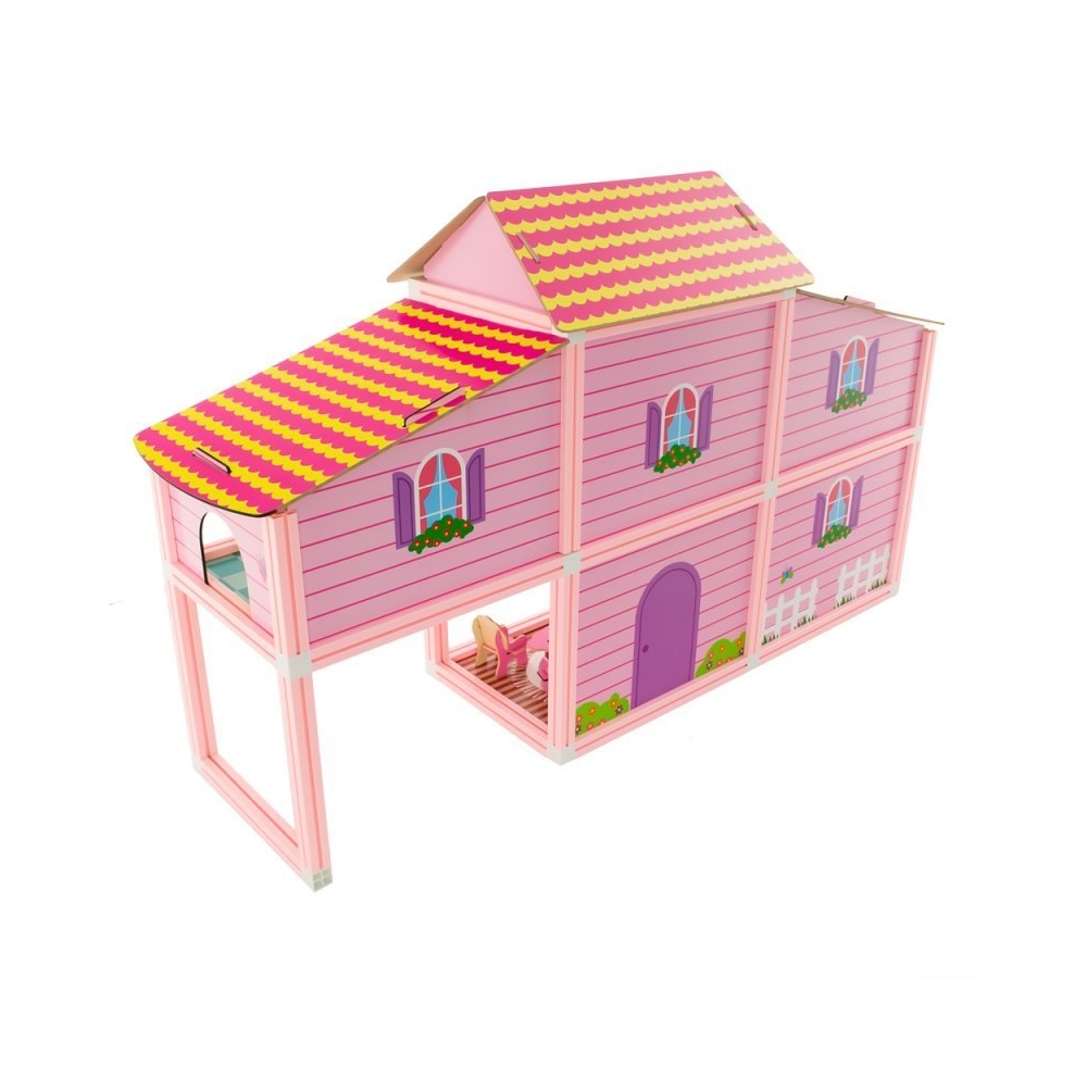 Lėlių namelis EUROBABY TOYS 89x23x55 cm rožinis-Žaislai, Lėlių namai ir baldai-e-vaikas