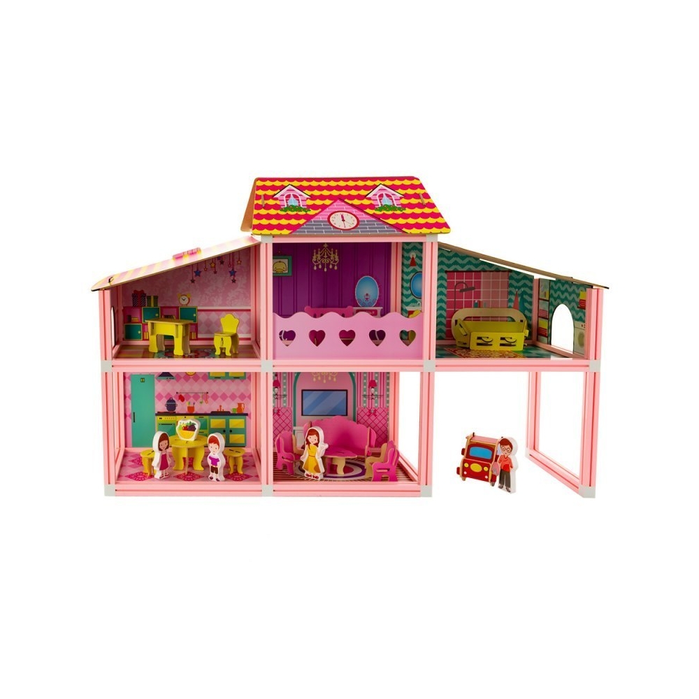 Lėlių namelis EUROBABY TOYS 89x23x55 cm rožinis-Žaislai, Lėlių namai ir baldai-e-vaikas