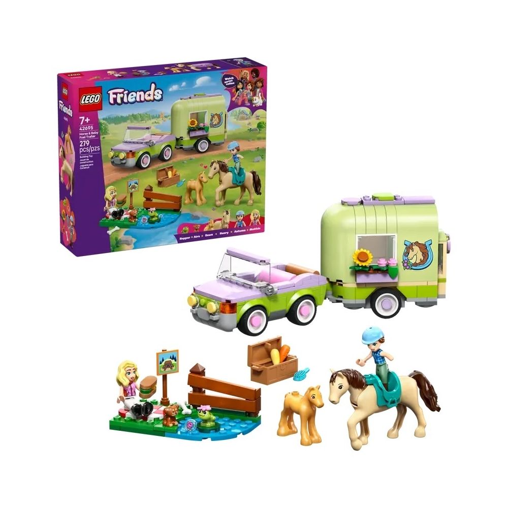 Konstruktorius Lego Friends arklio ir kumeliuko priekaba (42695)-Žaislai, Konstruktoriai, Lego, statybiniai blokai-e-vaikas