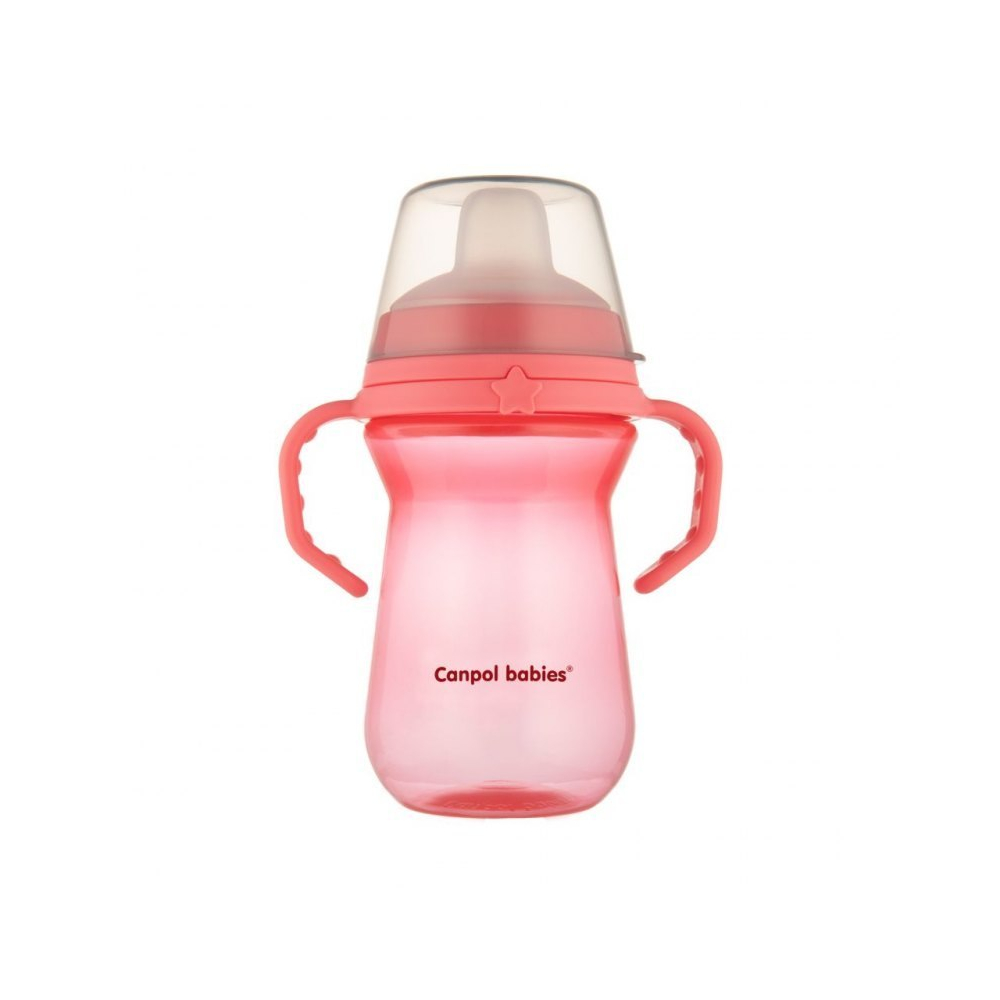 Silikoninis puodelis su kandikliu 250 ml CANPOL BABIES-Maitinimui, Indai, įrankiai, gertuvės, Puodeliai, gertuvės-e-vaikas