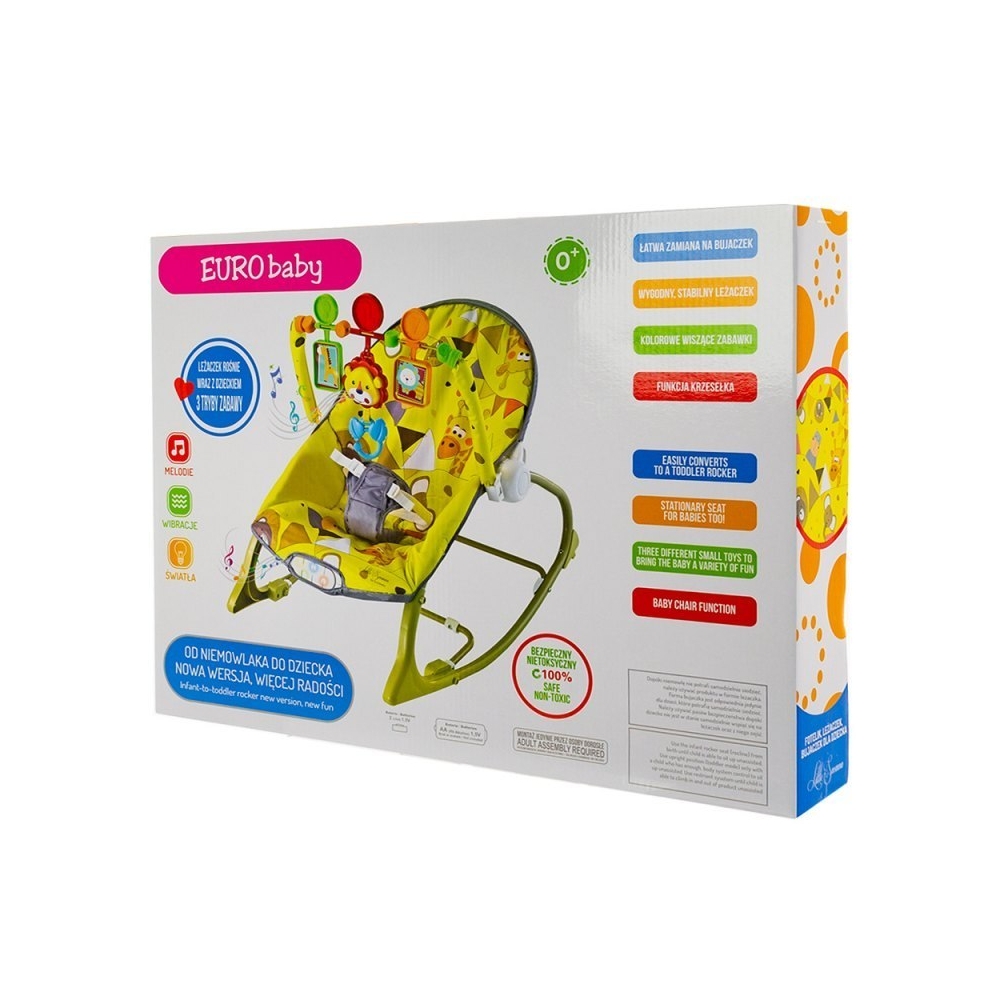 Leżaczek little savanna yellow EUROBABY