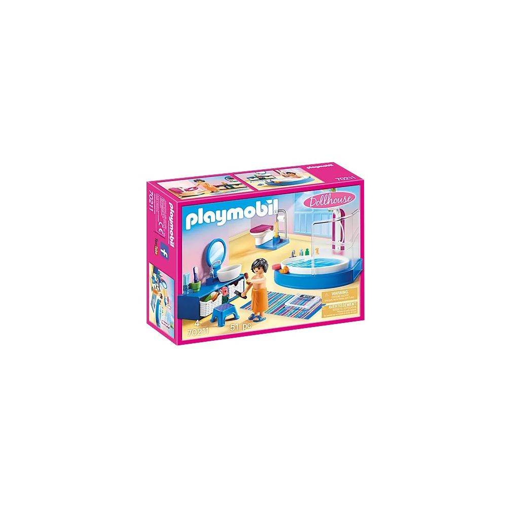 Konstruktorius Playmobil Dollhouse Bathroom with Tub 70211-Žaislai, Konstruktoriai, Lego, statybiniai blokai-e-vaikas