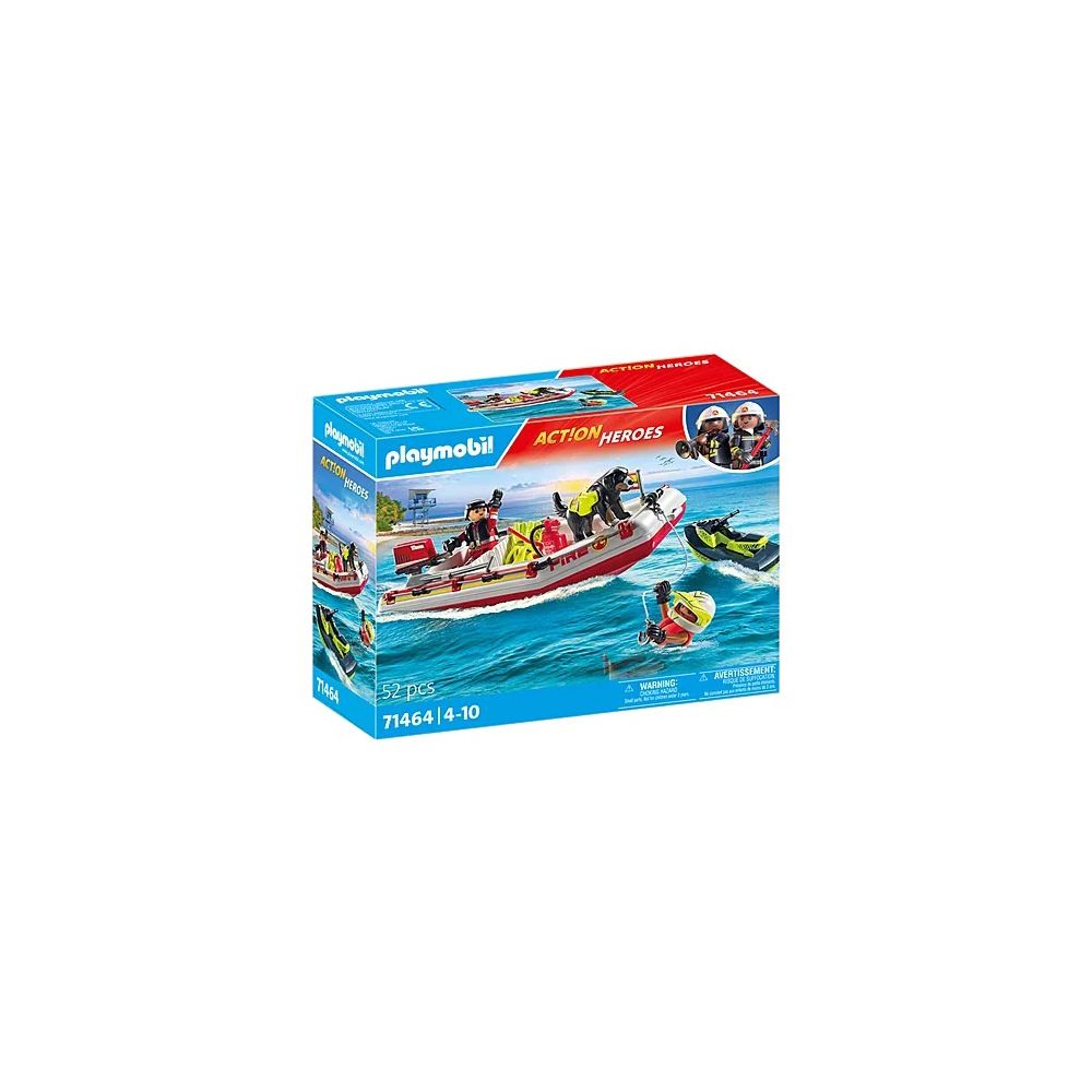Konstruktorius Playmobil Fireboat With Aqua Scooter 71464-Žaislai, Konstruktoriai, Lego, statybiniai blokai-e-vaikas