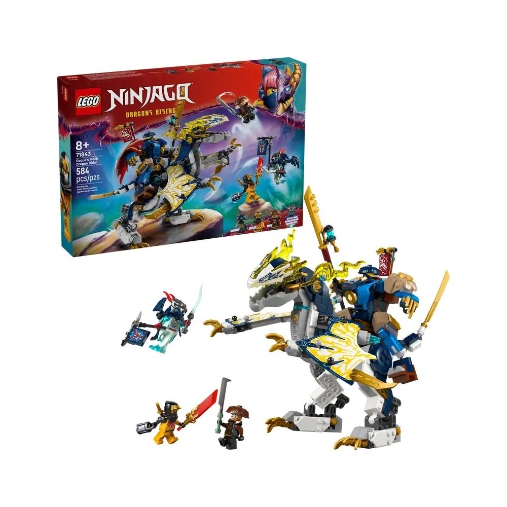 Konstruktorius LEGO NINJAGO Rogue's dragon rider mech (71843)-Žaislai, Konstruktoriai, Lego, statybiniai blokai-e-vaikas