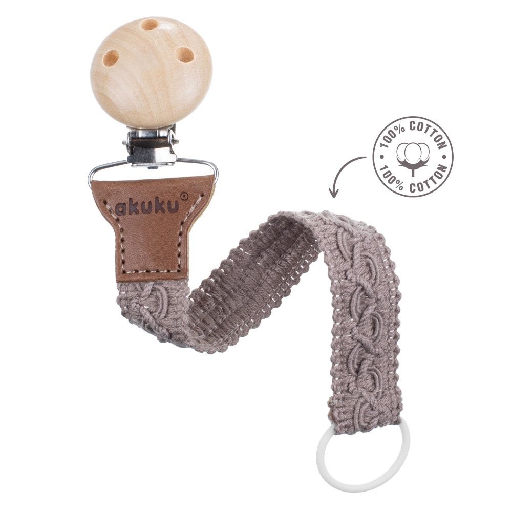 Prisegama čiulptuko juostelė AKUKU medvilnė-Priežiūrai, Čiulptukai ir jų priedai, Čiulptukų priedai-e-vaikas