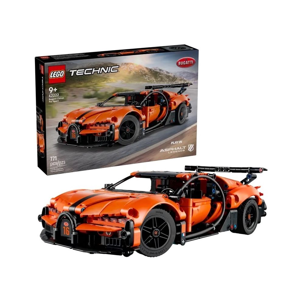 Konstruktorius Lego Technic Bugatti Chiron Pur Sport hiperautomobilis (42222)-Žaislai, Konstruktoriai, Lego, statybiniai blokai-