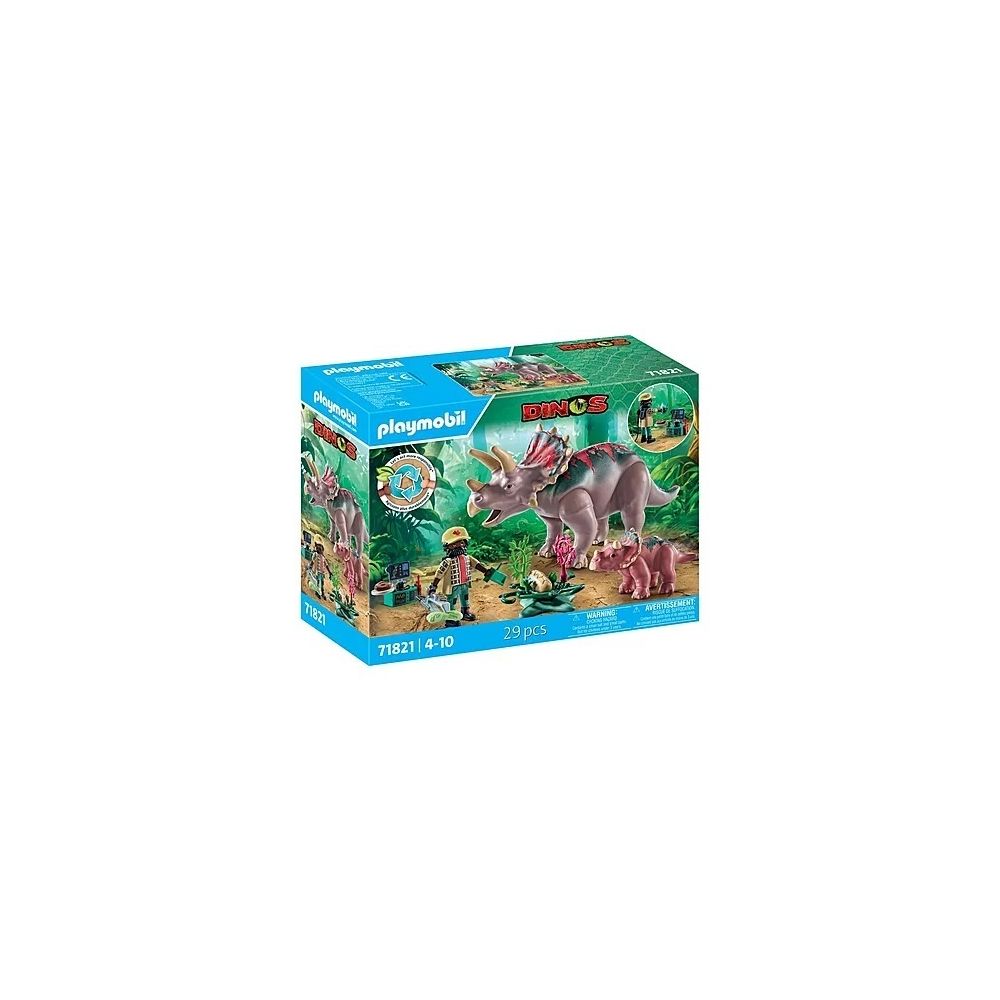 Konstruktorius Playmobil Dinos Triceratops Family 71821-Žaislai, Konstruktoriai, Lego, statybiniai blokai-e-vaikas