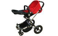 Universalus vežimėlis EUROBABY Premium Baobao STANDARD 2in1, raudonas-Vaikiški vežimėliai, Universalūs vežimėliai-e-vaikas