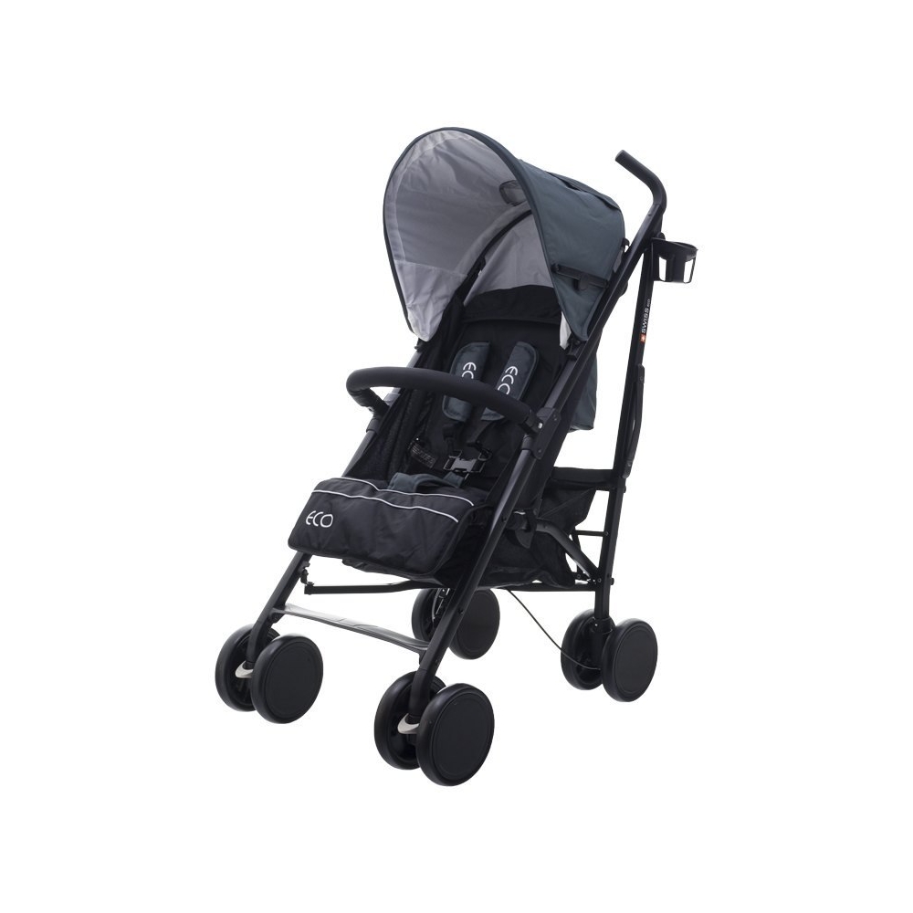 Vežimėlis-skėtukas EUROBABY Eco swiss design 300d, Dark Grey-Vaikiški vežimėliai, Skėtukai-e-vaikas