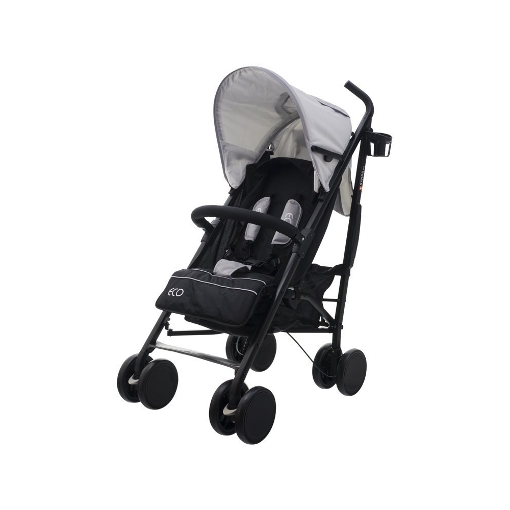 Vežimėlis-skėtukas EUROBABY Eco swiss design 300d, Medium Grey-Vaikiški vežimėliai, Skėtukai-e-vaikas