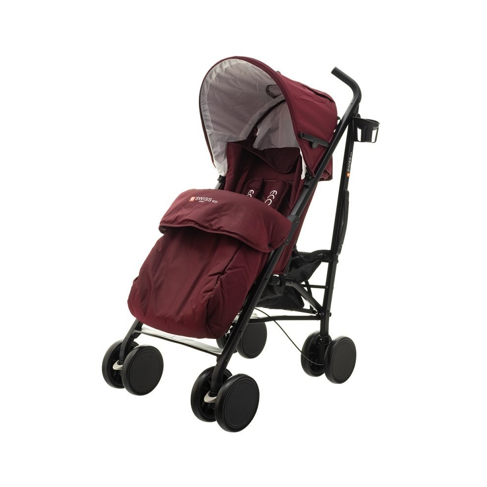 Vežimėlis-skėtukas EUROBABY Eco swiss design 300d, Violet Red-Vaikiški vežimėliai, Skėtukai-e-vaikas