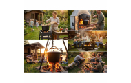 Ketaus puodas 11 l talpos, medžioklinis puodas kepsniams ant laužo, grilis BD-482 348210-Namai, laisvalaikis, turizmas, Kepsninė