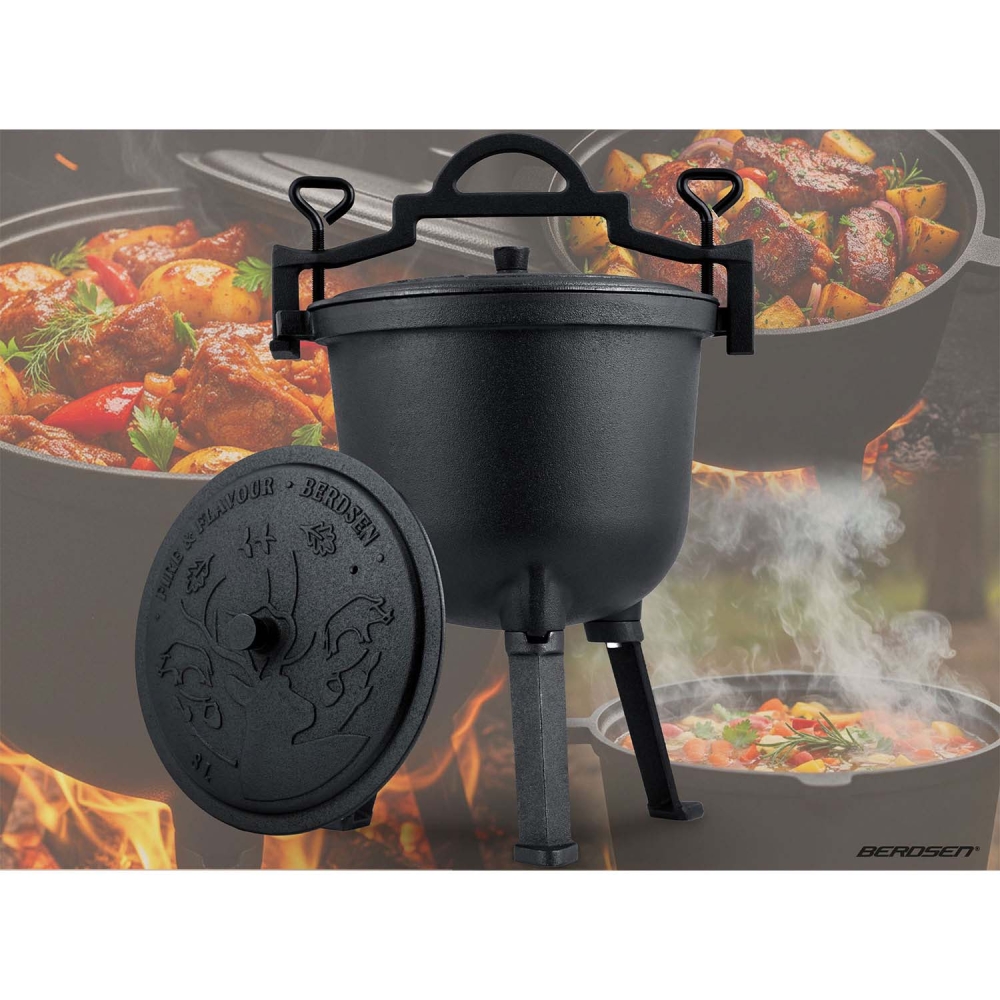 Ketaus puodas 8 l, kepsnių puodas ant laužo, grilis BD-482 348200-Namai, laisvalaikis, turizmas, Kepsninės, laužavietės-e-vaikas