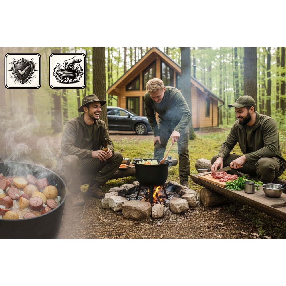 Ketaus puodas 8 l, kepsnių puodas ant laužo, grilis BD-482 348200-Namai, laisvalaikis, turizmas, Kepsninės, laužavietės-e-vaikas