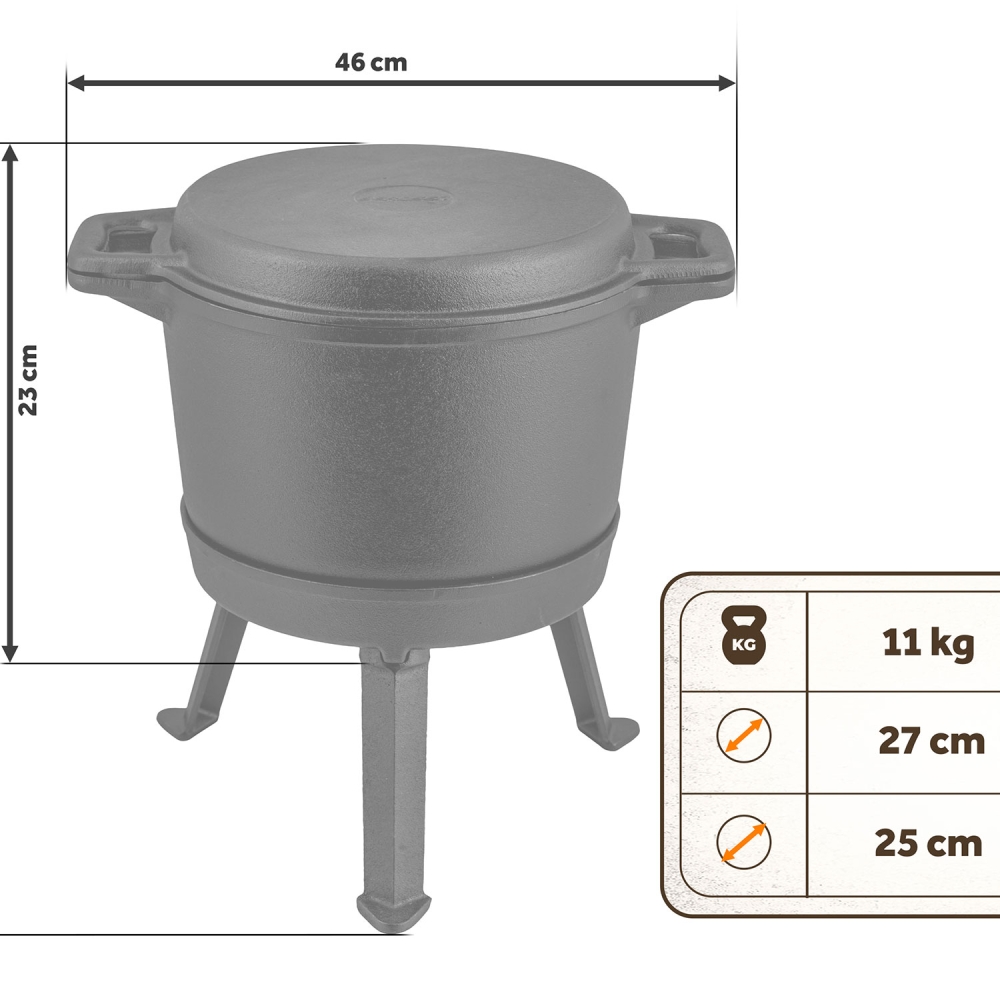 Išardomas ketaus puodas, 8 l puodas + keptuvė-grilis BD-480 348000-Namai, laisvalaikis, turizmas, Kepsninės, laužavietės-e-vaika