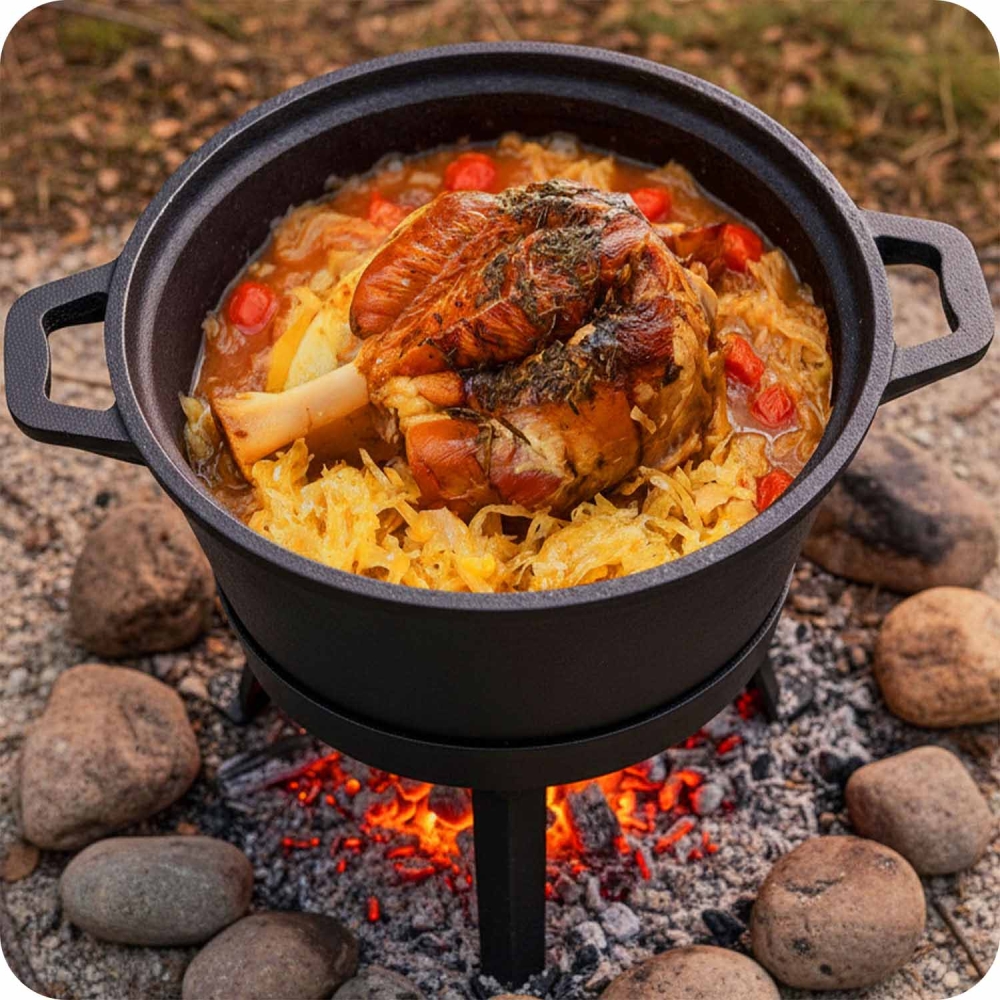 Išardomas ketaus puodas, 8 l puodas + keptuvė-grilis BD-480 348000-Namai, laisvalaikis, turizmas, Kepsninės, laužavietės-e-vaika