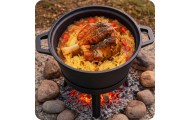 Kociołek żeliwny demontowany 8l garnek + patelnia grill BD-480 348000