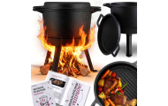 Kociołek żeliwny demontowany 8l garnek + patelnia grill BD-480 348000