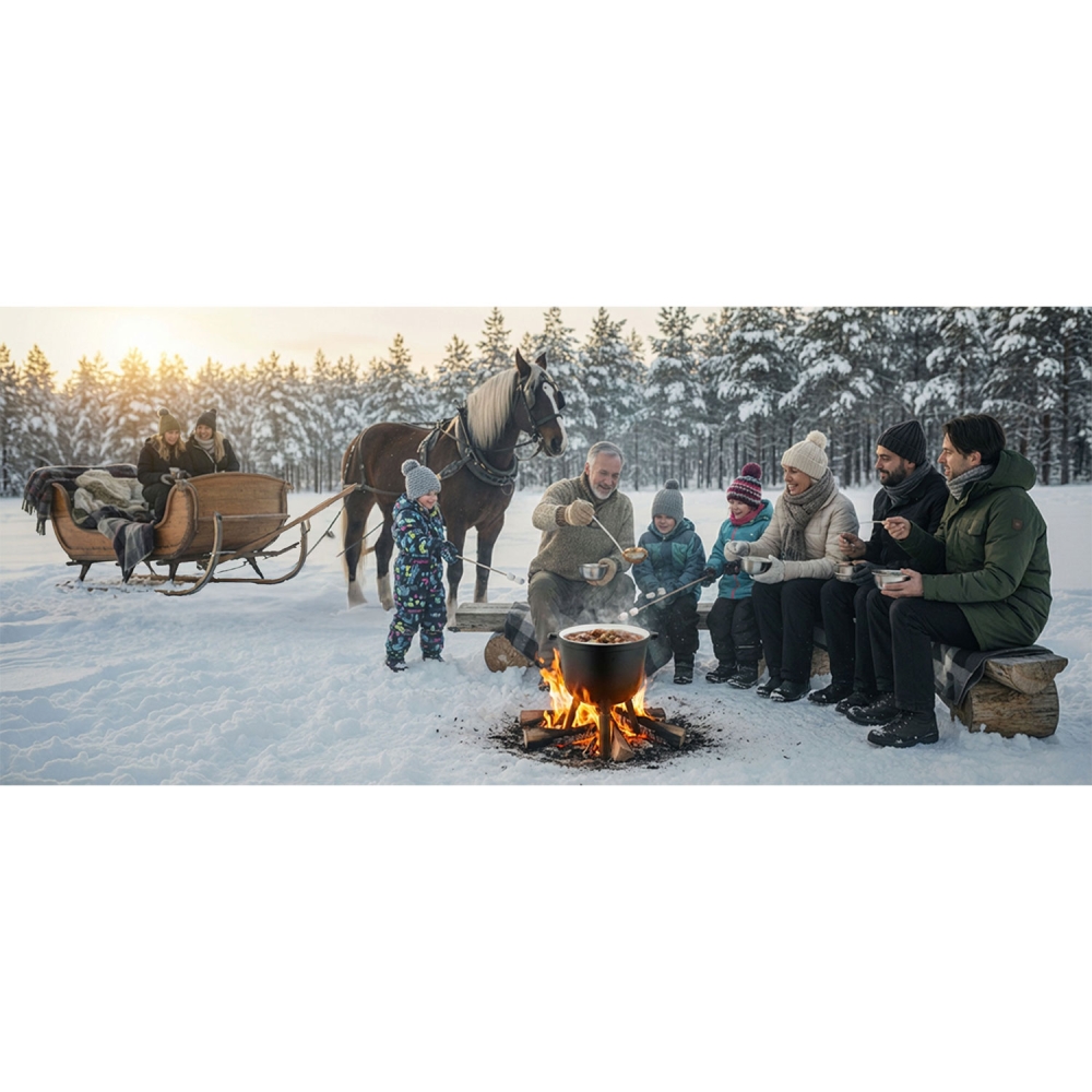 Emaliuotas ketaus puodas 8 l talpos, skirtas laužui ir kepimui ant grotelių BD-481 348100-Namai, laisvalaikis, turizmas, Kepsnin