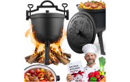Kociołek żeliwny emaliowany garnek 8l na ognisko grill BD-481 348100