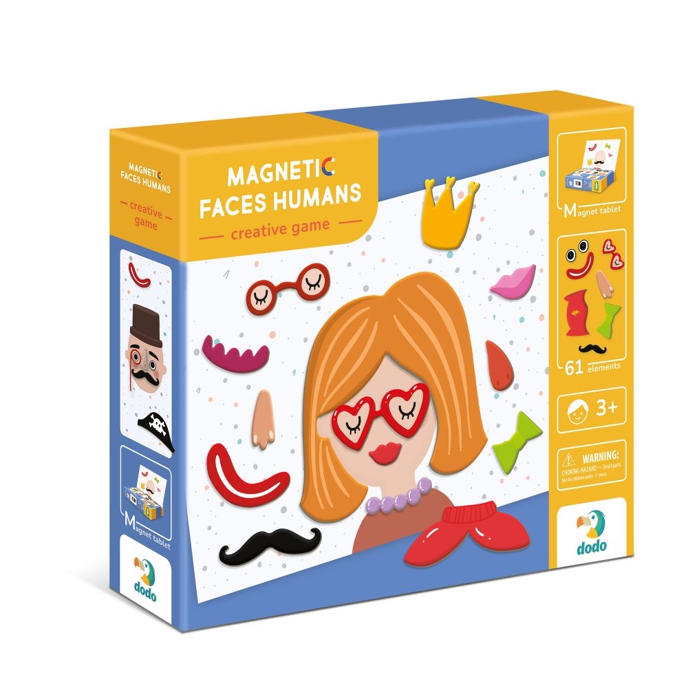  Edukacinis magnetinis žaidimas - dėlionė Magnetiniai žmonių veidai 