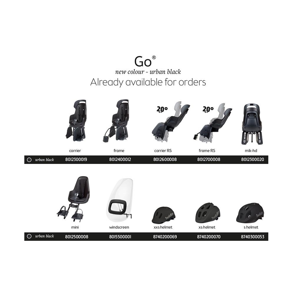 Dviračių kėdutė Bobike GO MINI, Urban Black-Judėjimui, Dviračių kėdutės ir jų priedai-e-vaikas