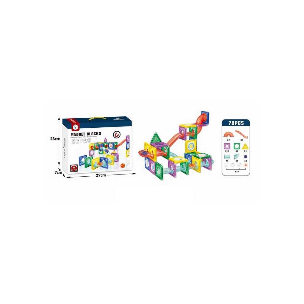 Magnetinis konstruktorius 3D, 78 el.-Žaislai, Konstruktoriai, Magnetiniai konstruktoriai-e-vaikas