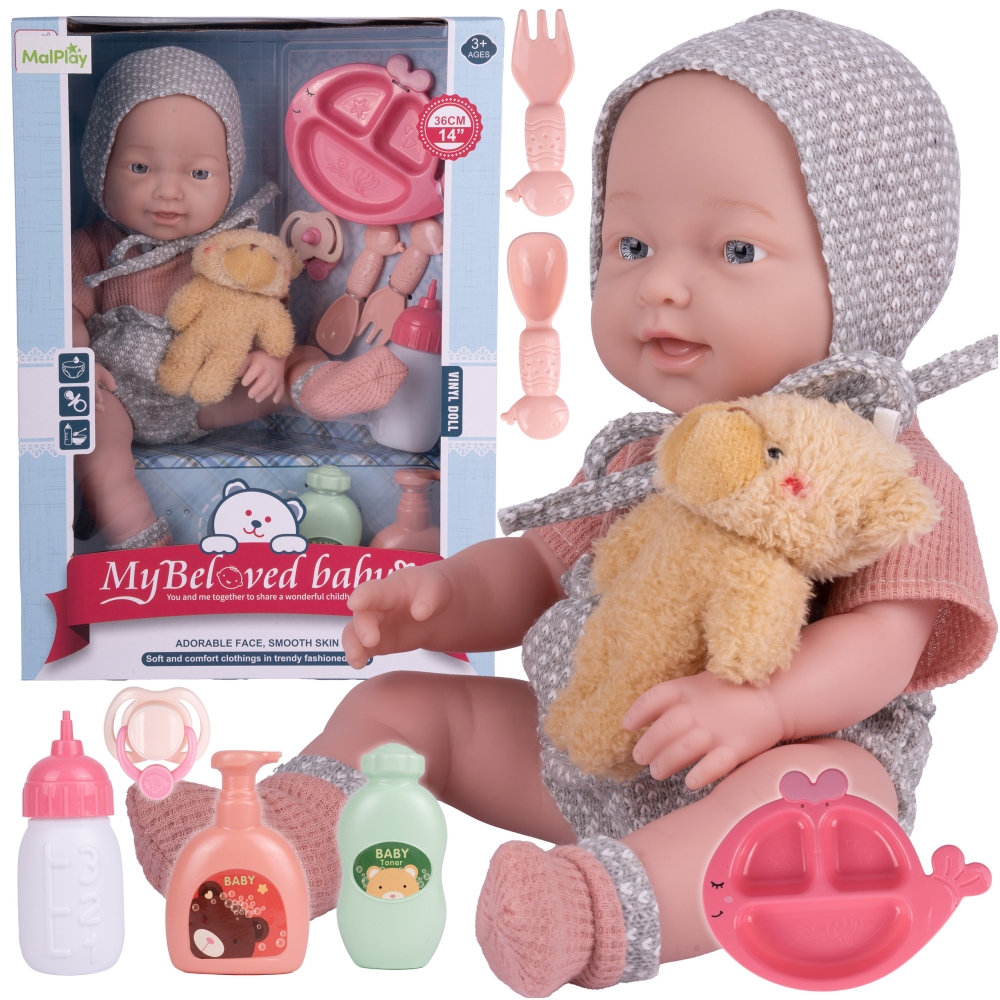Lėlė „Bobas“ su aksesuarais ir meškiukais „My Beloved Baby“-Žaislai, Lėlės ir jų priedai, Lėlės-e-vaikas