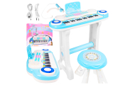 Mėlynos spalvos pianino su mikrofonu + taburetė Mp3-Žaislai, Muzikiniai-e-vaikas