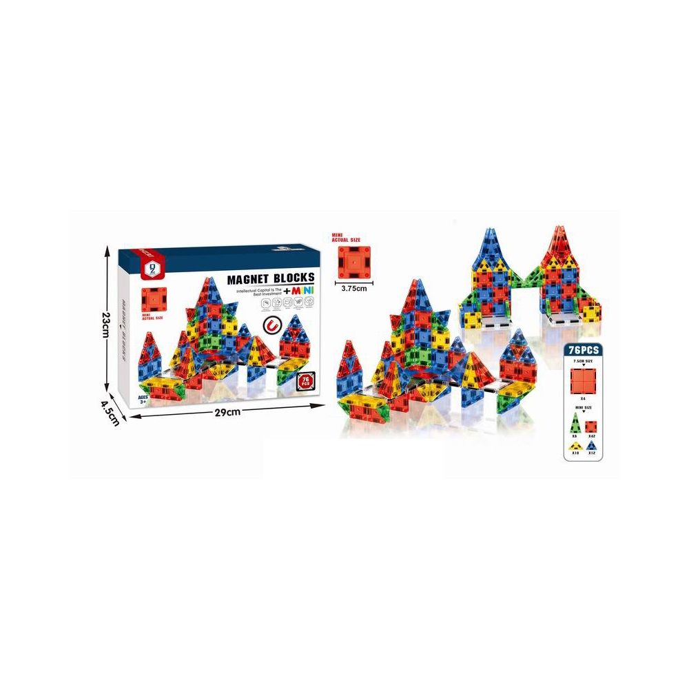 Klocki Magnetyczne 76elem 3.75CM 