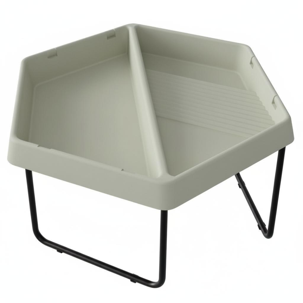 Šešiakampis smėlio ir vandens žaidimų stalas MASTERKIDZ su 2 skyriais ir reguliuojamu aukščiu-Žaislai, Lauko žaislai, Vandens ir