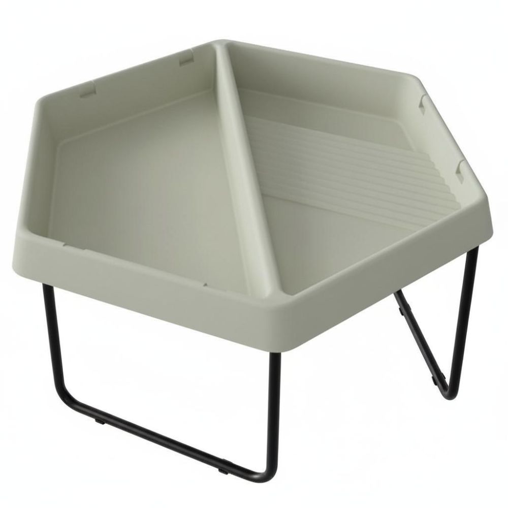 MASTERKIDZ Hexagonal Sand and Water Play Table with 2 Compartments and Adjustable Height 