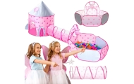 Palapinė WOOPIE 3-in-1 XXL Princesės rūmai namelis-tunelis-sausasis baseinas-LEKER-e-vaikas