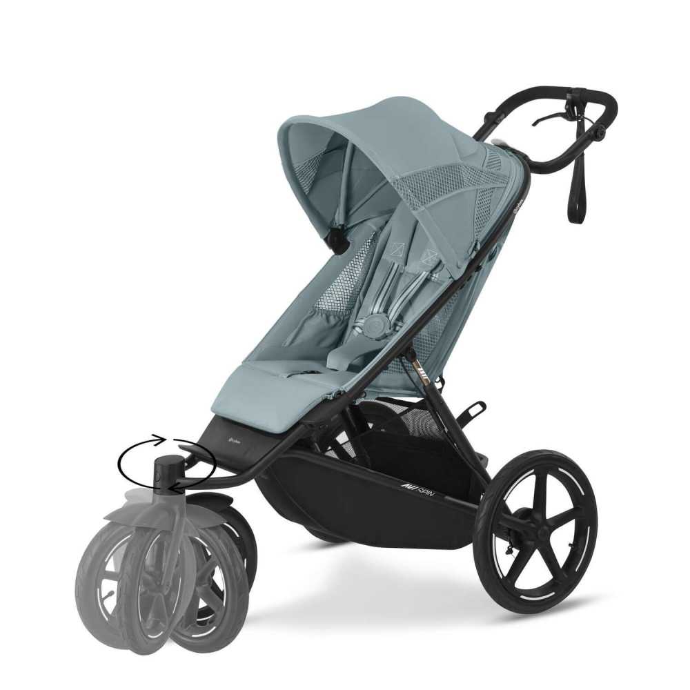 Sportinis vežimėlis Cybex Avi Spin BLK, Stormy Blue-Vaikiški vežimėliai, Vežimėliai bėgimui-e-vaikas