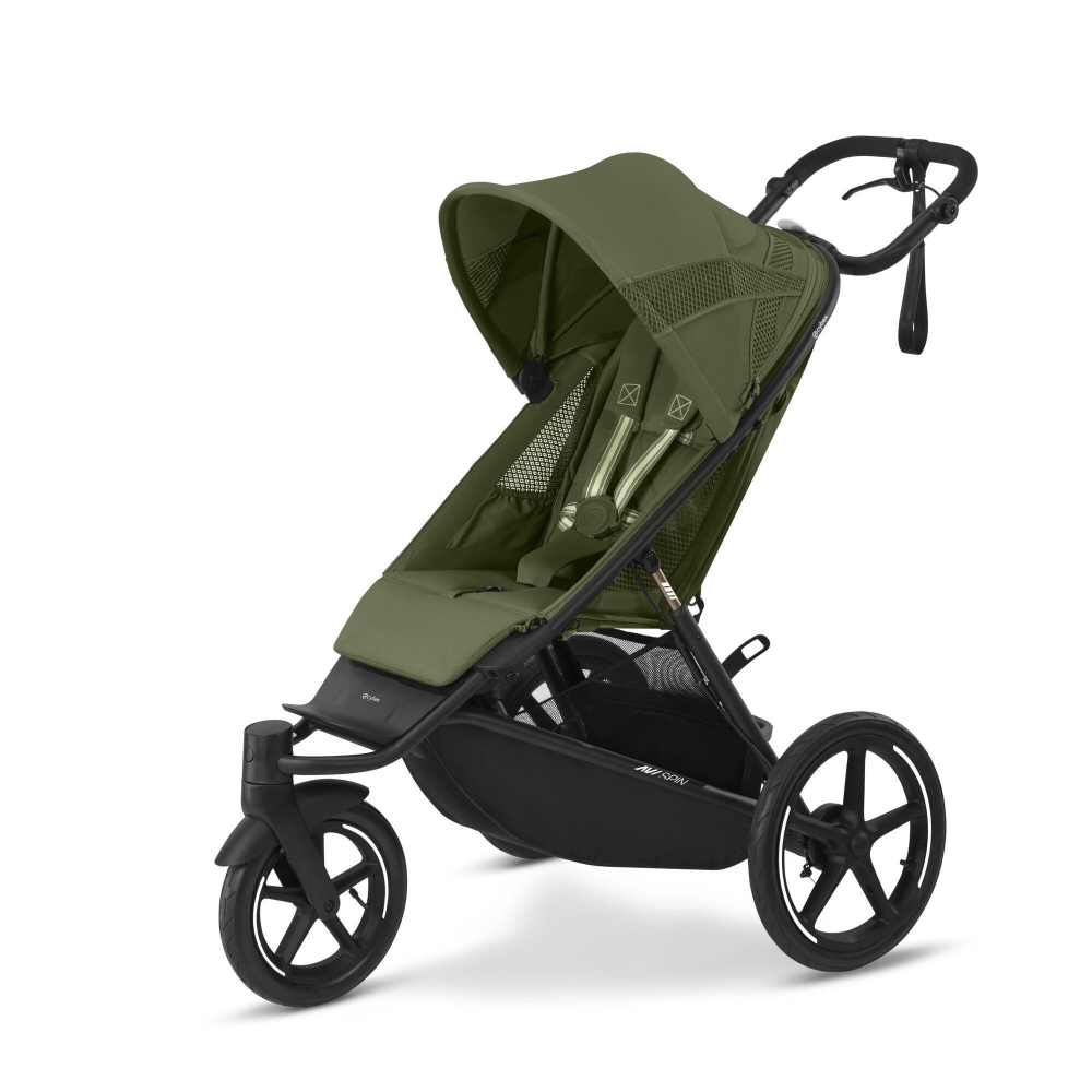Sportinis vežimėlis Cybex Avi Spin BLK, Moss Green-Vaikiški vežimėliai, Vežimėliai bėgimui-e-vaikas