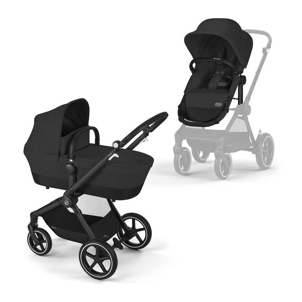 copy of Važiuoklė Cybex Priam V4 Chrome Black su juoda rankena