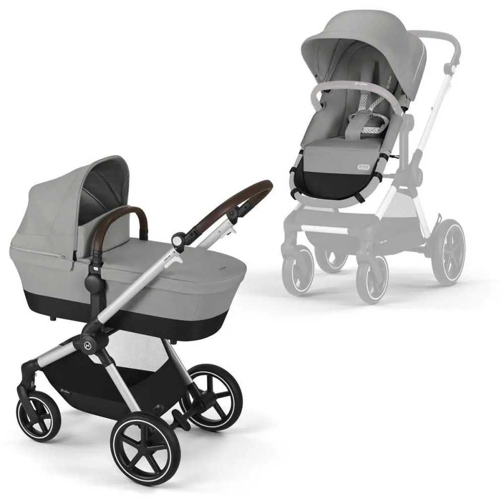 Universalus vežimėlis Cybex Eos Lux 2in1 BLK, Stone Grey-Vaikiški vežimėliai, Universalūs vežimėliai-e-vaikas