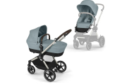 copy of Važiuoklė Cybex Priam V4 Chrome Black su juoda rankena