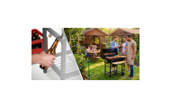 Grill węglowy ogrodowy beczka z kominem półki + termometr + popielnik Berdsen BD-895 czarny