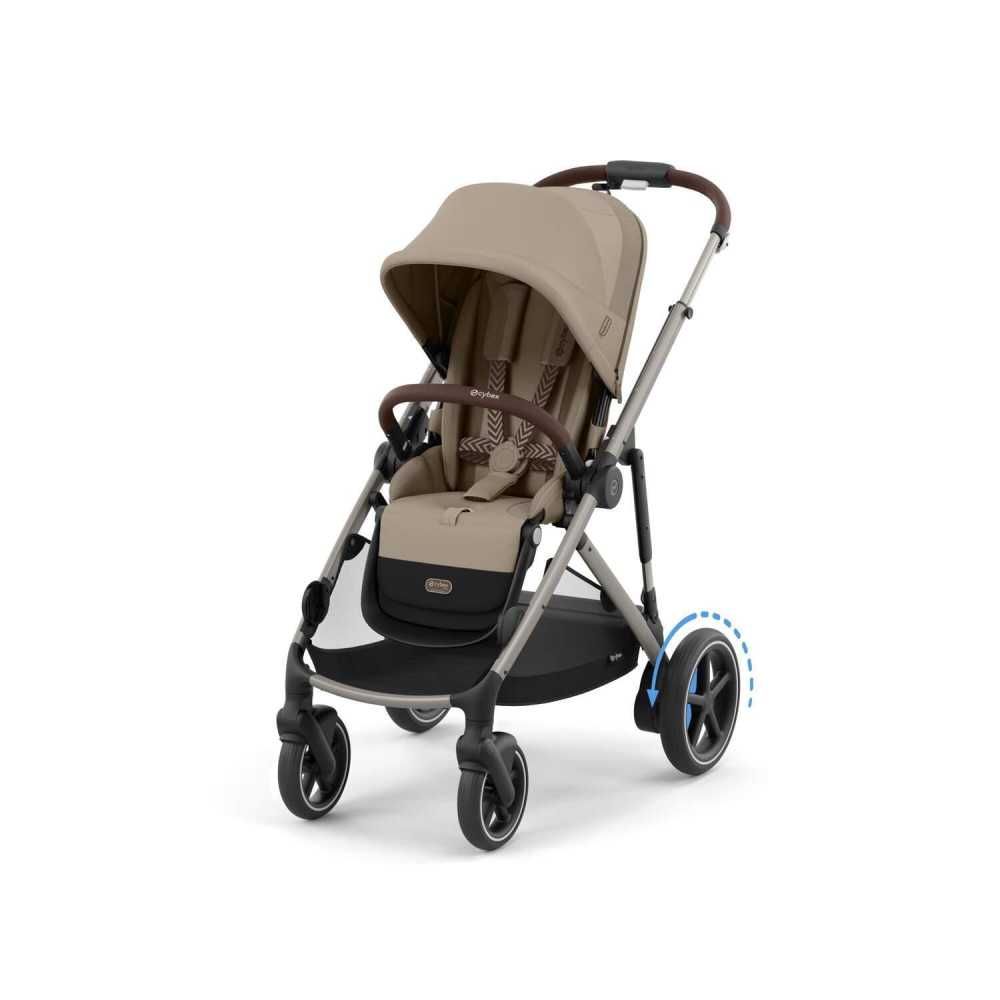 Sportinis vežimėlis Cybex e-Gazelle S TPE, Almond Beige-Vaikiški vežimėliai, Sportiniai vežimėliai-e-vaikas