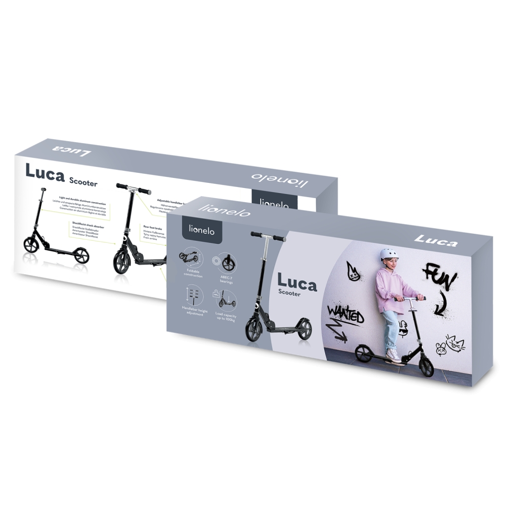 Paspirtukas Lionelo Luca, Black Graphite-Judėjimui, Paspirtukai vaikams, Greitas išsiuntimas-e-vaikas