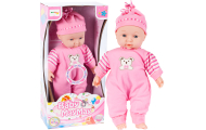 Lalka bobas w śpioszkach z dźwiękiem 34cm