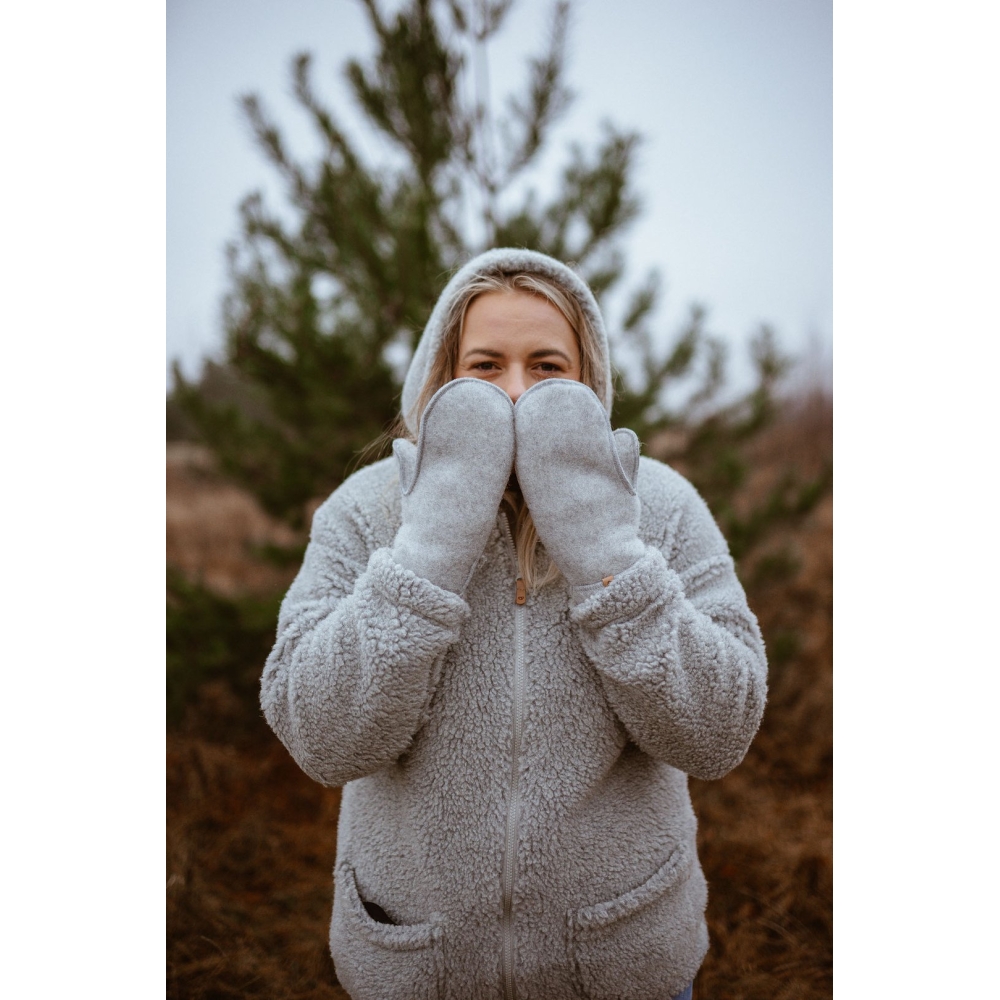 Wool hand muff for adults Sierra S/M grey
