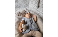 Wool baby vest Nevada 74/80 grey