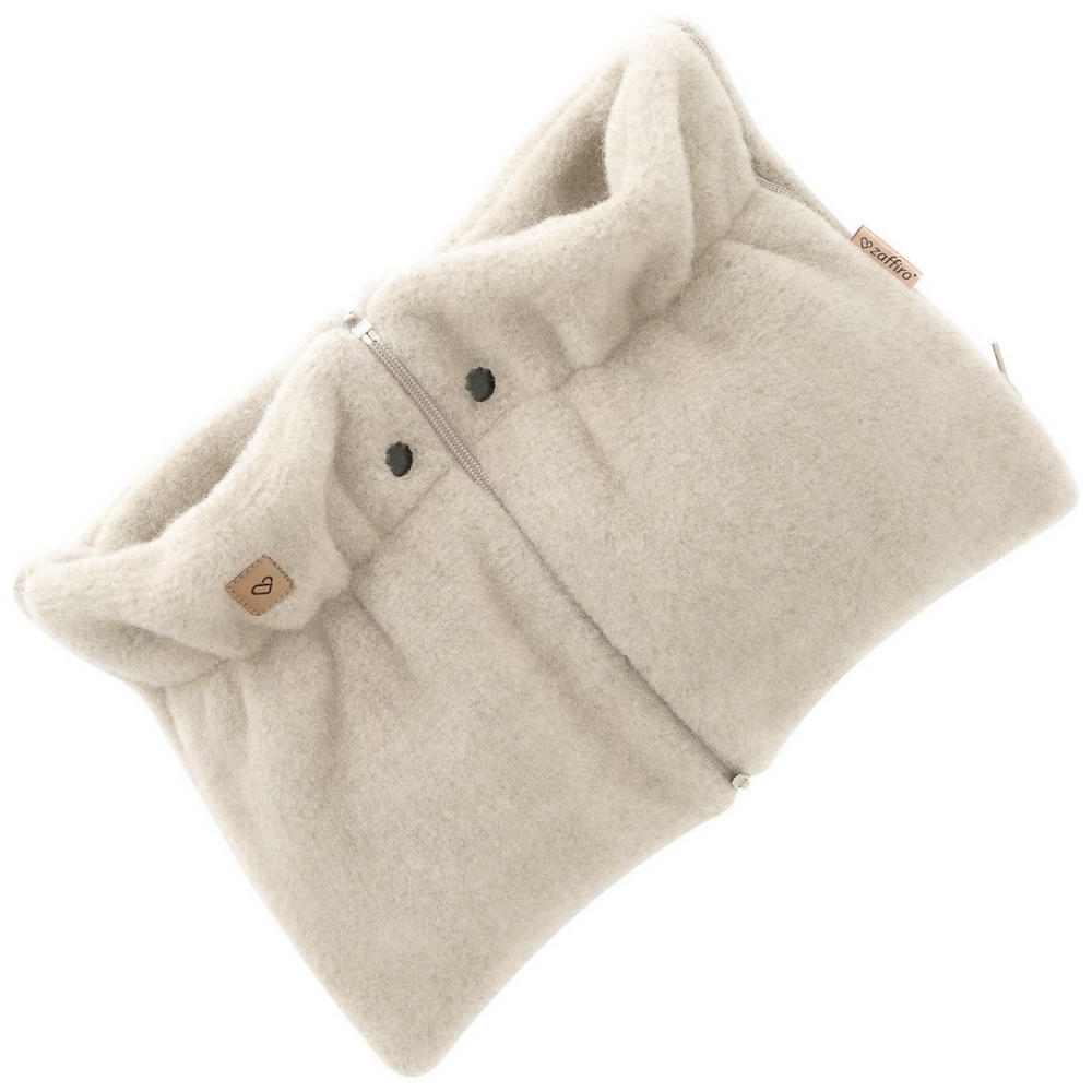 Wool two-parts hand muffs Sierra beige