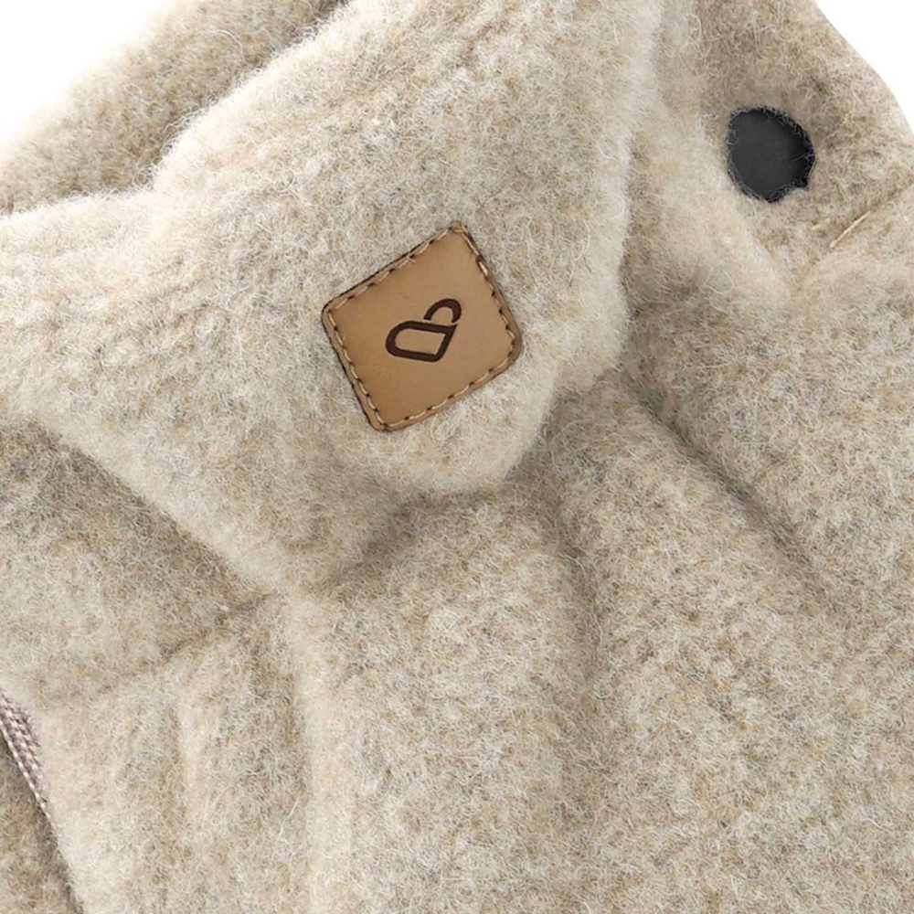 Wool two-parts hand muffs Sierra beige