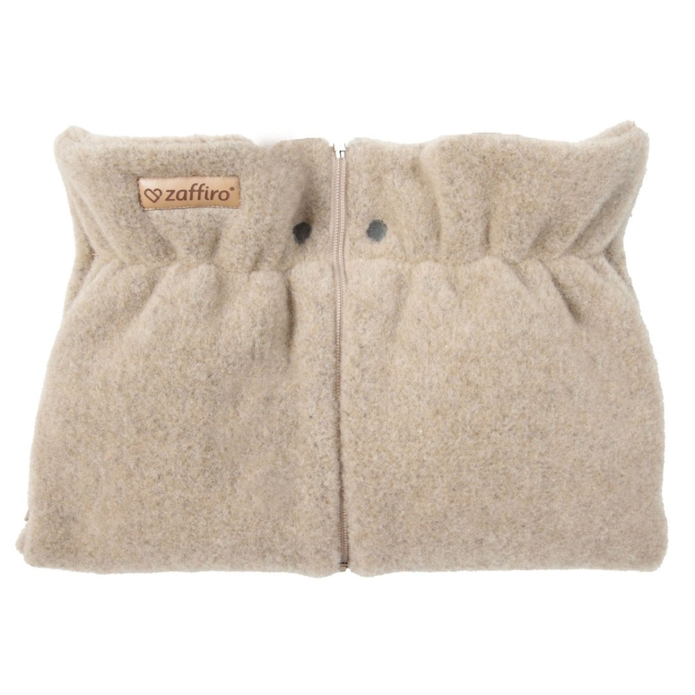 Wool two-parts hand muffs Sierra beige