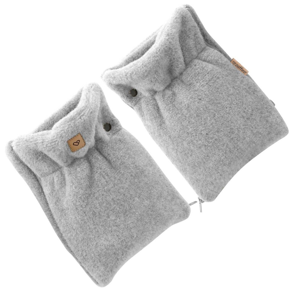 Wool two-parts hand muffs Sierra grey
