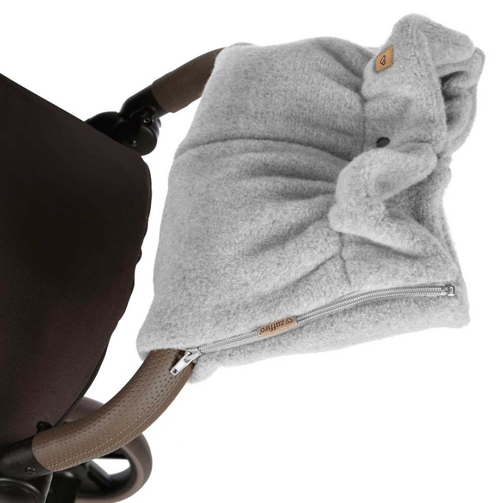 Wool two-parts hand muffs Sierra grey