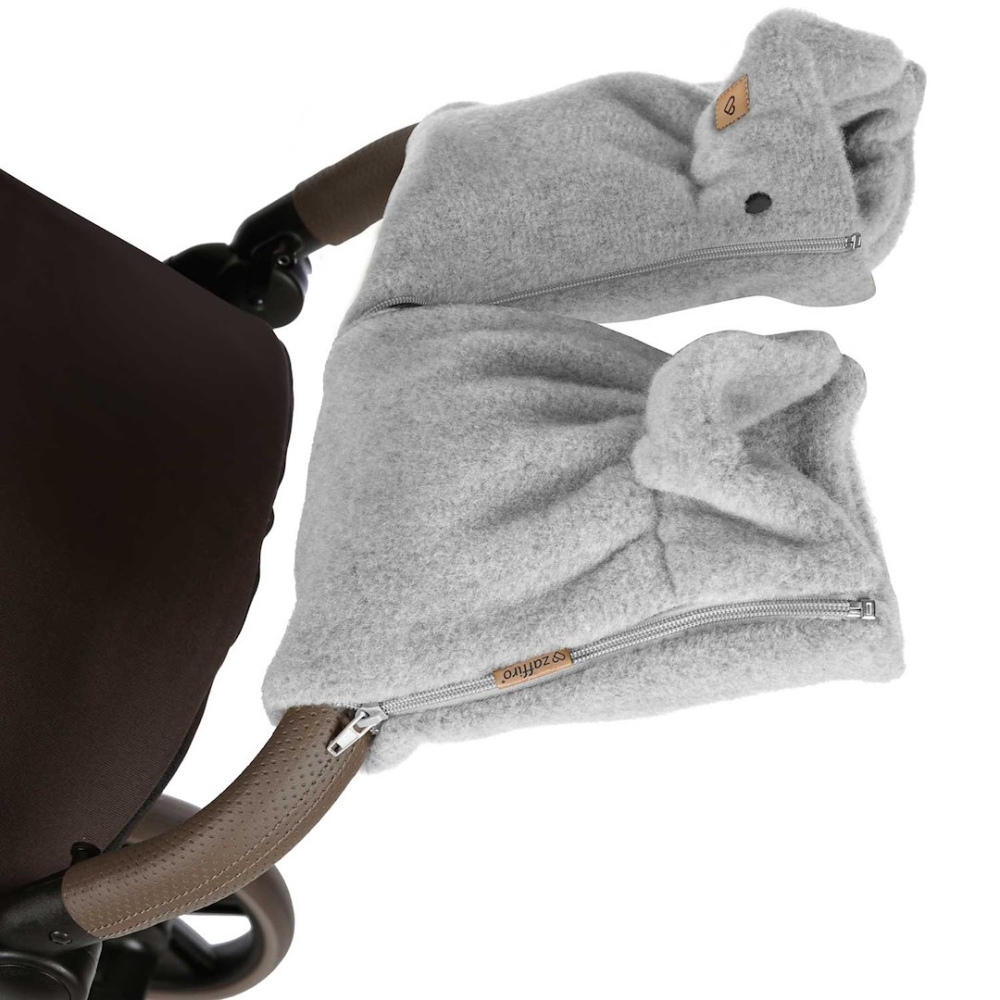 Wool two-parts hand muffs Sierra grey